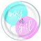 Unique 76085EU Eco-Friendly Paper Plates-23 cm-Gender Reveal Baby Shower-8 Count (Pack of 1), Multicolour