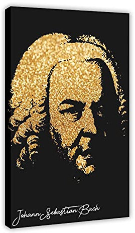 Johann Sebastian Bach Poster Portrait Kunst Leinwand Wandkunst Dekor Bild Gemälde für Wohnzimmer Schlafzimmer Dekoration Rahmen: 60 x 90 cm