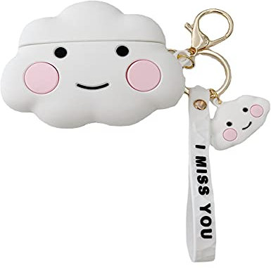 3D Cool Cute Cartoons Cloud Case Cover Accessories Silicone Skin for Beats Studio Buds 2021 with Keychain for Women Girls Men Boys