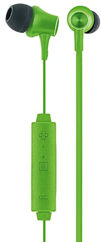 SCHWAIGER KH710BTG 511 In-Ear Kopfhörer Bluetooth mit Silikon Ohrpolster Kabelmikrofon Annahmetaste Klinkenstecker Noise-Cancelling Wireless 0,7m 108dB grün