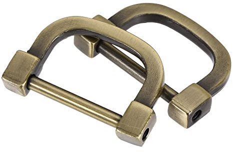 sourcing map 2stk. U Form Hufeisen D-Ringe Einschraubschnalle für DIY, Hellbronze 25mm(0,98)