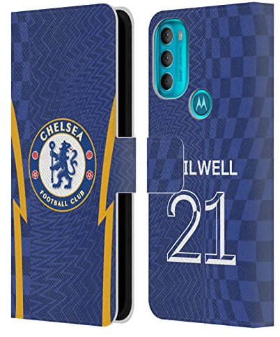 Head Case Designs Officially Licensed Chelsea Football Club Ben Chilwell 2021/22 Players Home Kit Leather Book Flip Case Cover Compatible With Motorola Moto G71 5G