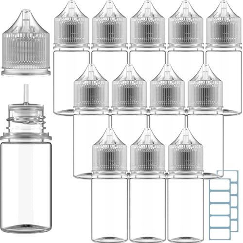 TK B&D 12 x 30ML Flacons Fioles Bouteille Vide e liquide Bouchon Conique Unicorn + étiquettes 30ML