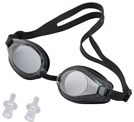 Ruilogod Schwimmen Schwimmen Wasser Silikon verstellbares Gummiband Pool Adult Brille Schwarz