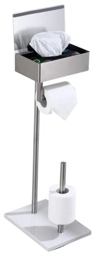 Day Moon™ Toilettenpapierhalter Stehend, Feuchtes Toilettenpapier Box - Toilettenpapierhalter Mit Feuchttücherbox, Toilettenpapierhalter Mit Ablage - Toilettenpapierhalter Edelstahl