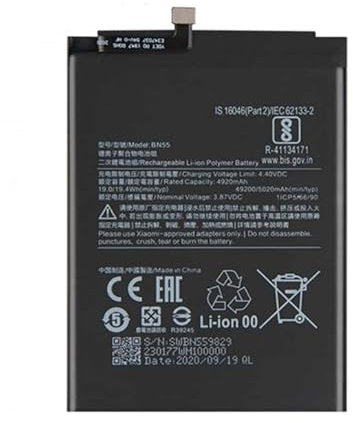BATERIA Interna BN55 para XIAOMI REDMI Note 9S Repuesto 4920 mAh Alta Capacidad