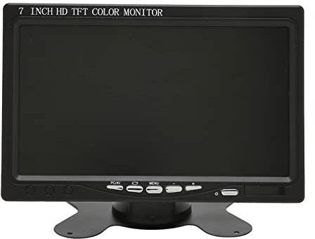 7 Zoll TFT LCD Auto Farb Rückfahrbildschirm, 1024 x 600 HD Display mit HDMI/VGA/AV Eingang, Top-Qualität für Rückfahrkamera, Park-Assistent, Lautsprecher integriert