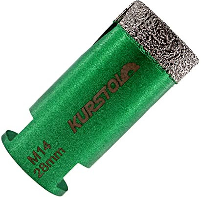 KURSTOL Diamant Bohrkronen - Fliesenbohrer 28 mm mit M14 Gewindefliesen-Lochsägen für Trockenbohren Porzellan Keramik Fliesen Granit Marmor Stein Vakuum gelötete Diamantbohrer