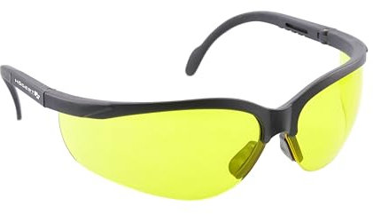 Högert Technik - MAINZ Lunettes de protection jaunes unies, protection oculaire, protection UV, branches réglables, structure légère et durable, résistantes aux rayures