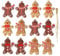 Weihnachtsbaumschmuck, 12 Stück Weihnachtsbaum Dekoration, Traditioneller Ingwer Mann Weihnachtsdeko Set，Weihnachtsbaum Anhänger für Weihnachtsbaum, Feiertag, Party Deko