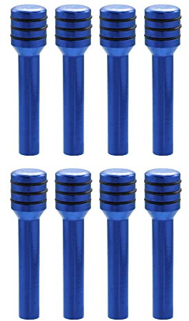 X AUTOHAUX 8pcs Car Door Lock Knobs Interior Door Lock Knob Aluminum Alloy Blue