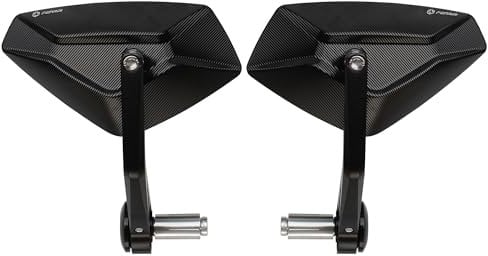 FENRIR E24 Lenkerendenspiegel Motorrad Spiegel Seitenspiegel rückspiegel E Geprüft Blendschutz schwarz CNC Zum Roller Sport Klassiker Cafe Racer Z900 Z650 MT07 MT09 F900R S1000R GSXS750 TRIDENT 660