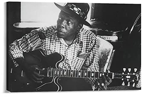 John Lee Hooker Poster Rock and Roll Hall of Fame Poster Retro-Poster Leinwand Gemälde Poster Wandkunst Dekorative Bild Drucke Moderne Dekoration 20,3 x 30,5 cm