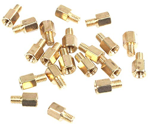 Peowuieu 20 pcs PC PCB Mainboard Abstandshalter sechseckig Messing *5+4 millimeter