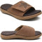 KuaiLu Mens Orthotic Slides Soft Cushion Sport Sandals with Plantar Fasciitis Arch Support Adjustable Open Toe Summer Slippers Slip on Indoor Outdoor Khaki Brown Size 10