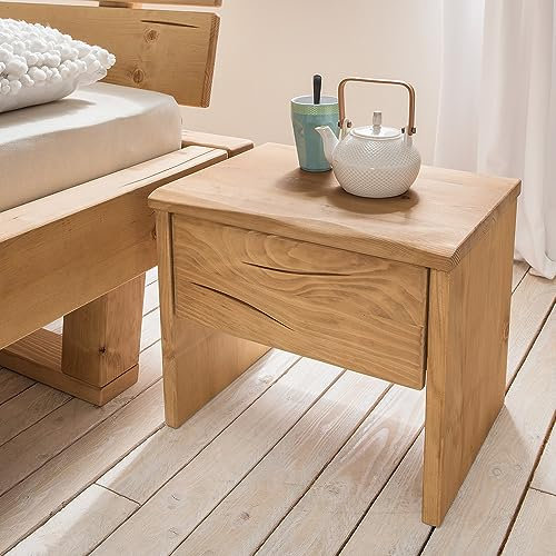 Lomadox Massivholz 2er Set Nachttisch Nachtschrank in Fichte, B/H/T je ca. 50/42/36 cm