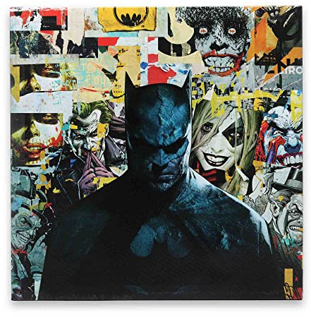 Open Road Brands DC Comics Batman und Villains Collage Gallery verpackte Leinwand-Wanddekoration – auffällige Batman-Wandkunst für Männerhöhle oder Filmzimmer