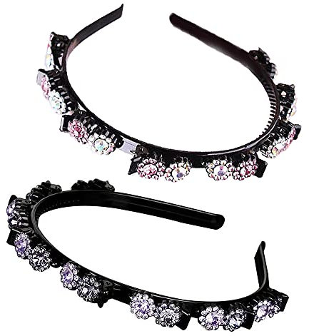Cerchietto A Forcina Per Capelli Cerchietti Per Capelli Con Mollette,Cerchietto A Forcina Cerchietto A Forcina Con Mollette,Forcina Per Capelli Con Doppia Frangia Cerchietti Con Clip(2Pse)