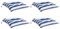 vidaXL Stuhlkissen 4 STK., Sitzkissen mit Bändern, Sitzauflage Outdoor Indoor, Stuhlauflagen Kissen für Gartenstuhl, Blau Weiß Gestreift 40x40cm Stoff