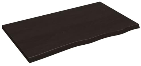 vidaXL Wandregal Dunkelbraun 100x60x(2-4) cm Massivholz Eiche Behandelt