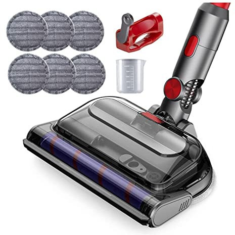 ORCOW Cabezal de fregona eléctrica Compatible con aspiradora Dyson V7 V8 V10 V11 V15, Accesorio de fregona con Faros LED, depósito de Agua