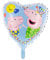 Party Factory `Peppa Wutz´ Folienballon Herz, Ø45cm, bunt, Peppa Pig und George, Schweinchen, Heliumballon zum Kindergeburtstag