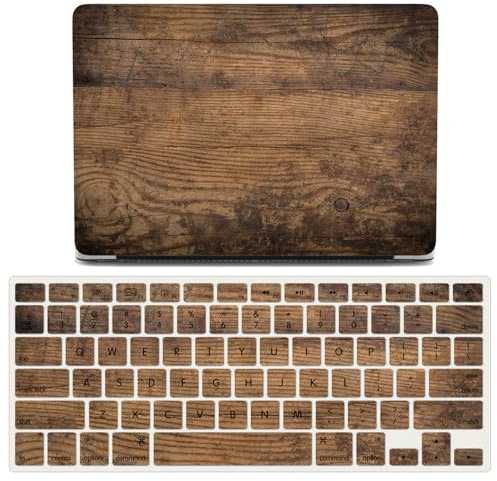 JZ Wood Grain Fall Für MacBook Air 15 with M2 (Models: A2941) Hartschalenkoffer mit Keyboard Cover Set - A