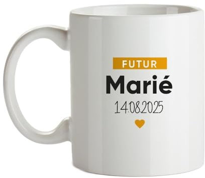 CADEAUX.COM - Mug Personnalisable - Futur Marié - Mug Céramique - Tasse Classique Personnalisable - Résiste Au Micro Ondes et Lave Vaisselle - Idée Cadeau Original- Cadeau Homme, Femme