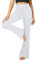 FuelMeFoot Flared Yogahose Damen Leggings High Waist Schlaghose Blickdicht Leggins Bootcut Jogginghose Jazzpants mit Bauchkontrolle Fitness. 1 Pack-02-Weiß L