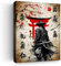 BAVEQAS Leinwandbild, Motiv: Samurai-Krieger, japanisches Torii-Tor, Kirschblüten, Wanddekoration, Vintage-Heimdekoration, Poster, japanisches Kulturkunstwerk, rot und schwarz, Wandkunst für