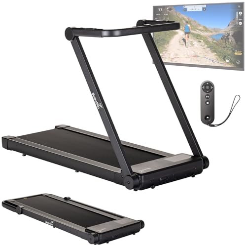 Skandika Laufband Nordik K12 Walking Pad | Klappbar, 1-12 km/h, LED-Display, App-kompatibel, Fernbedienung, 121 x 44 cm Lauffläche, faltbar | Fitnessgerät, Ausdauertraining für Zuhause
