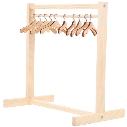 Garneck Puppenkleiderständer mit Puppenkleiderbügel Puppenschrank Mini-Puppenkleiderbügel Puppengarderobe Möbelzubehör für Puppenhausbedarf