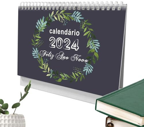 Tedious 2024-Kalender für den Desktop,2024-Desktop-Kalender - Monatskalender Kalender zum Thema brasilianischer Geschmack | Kalender 2024 mit minimalistischem Design mit dicken und haltbaren Seiten