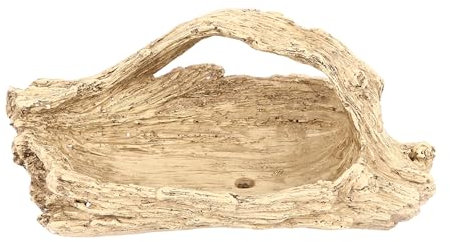 Wnvivi Maceta artificial de madera flotante, macetas suculentas de resina de madera sintética, macetas de imitación de tronco de árbol para decoración de jardín
