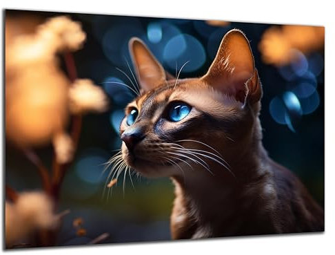 Munera Design - Bild 30x40 - Katzen-Bilder Katze Glow - Wand-Bilder Wohnzimmer