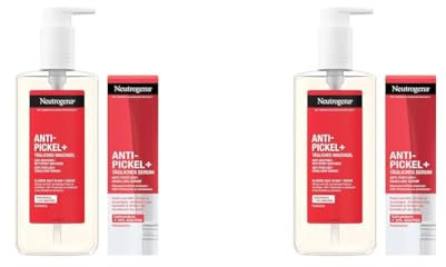 Neutrogena Anti-Pickel+ Tägliches Waschgel (200 Ml) & Tägliches Serum (30 Ml), Hautklärende Gesichtsreinigung & Gesichtspflege Set Mit Reinigender Salicylsäure + AHA/PHA-Mischung Gegen Pickel