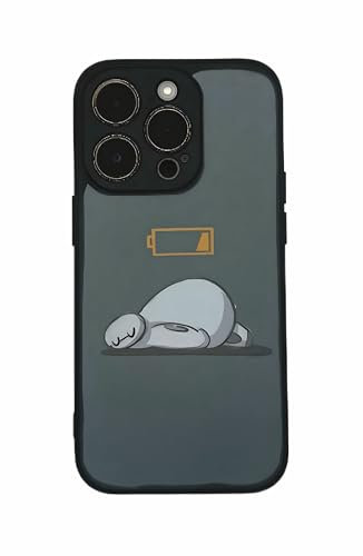 E-vvon Studio iPhone 15 Pro Max Case, Cute Kawaii Cartoon Baymax Art, Unique Original Hand-Drawn Design, Soft Shockproof Case for Girls Boys Men Women
