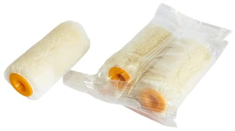 2 x Quercos Lackwalze Velour 5 cm. Lackrolle aus Velours. 100% Schafwolle Rollenkern, Farbroller, 5cm-Mini-Farbroller, Farbwalzen Malerset streichen