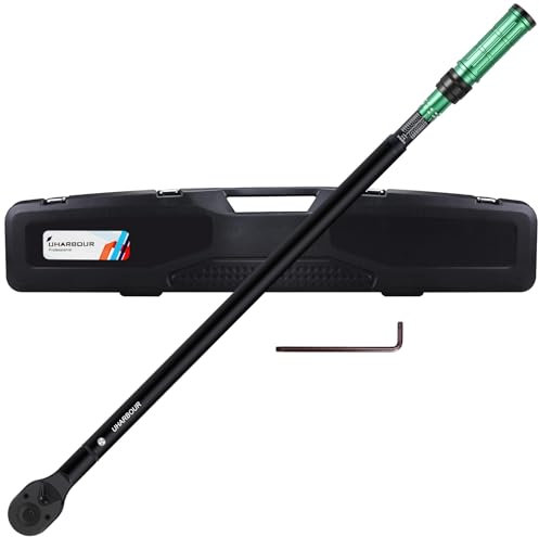 Uharbour Chiave dinamometrica 3/4, chiave dinamometrica auto 100-600 Nm, regolazione a doppia direzione con bloccaggio, precisione errore ± 3%, chiave dinamometrica con 72 denti