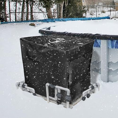 Pool Heater Winter Cover,with Plush Lining,Waterproof Swimming Pool Heater Cover Can Be Scaled to Different Sizes,Suitable for Most Heater up to 39 WX30 DX36 H