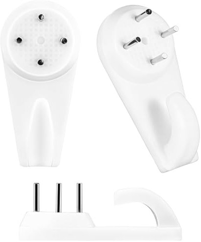 Dimeho 40 Pcs Heavy Duty Concrete Wall Hooks, Invisible Nail Screws, No Damage or Drilling, White, ABS & Iron, Picture Hangers, Wall Hooks