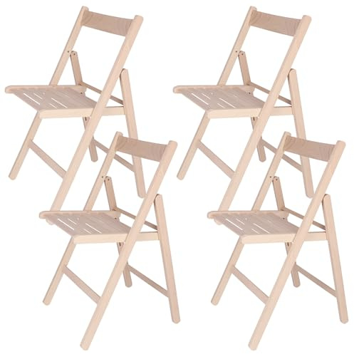 ARANAZ S.L. MANUFACTURAS DE LA MADERA Klappstuhl, Buchenholz, unlackiert, 43 x 47 x 79 cm
