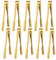Homgaty 10 Pcs Stainless Steel Ice Sugar Tongs Mini Serving Tongs Small Tongs for Food Sweets Bread Cake Kitchen Wedding Party Bar Bucket (Golden-6 in)