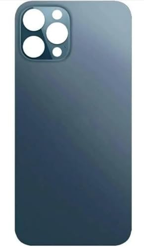 Back Glass Replacement for iPhone 12 Pro Max with, Big Hole Rear Back Cover Glass Replacement All Carriers (BLUE