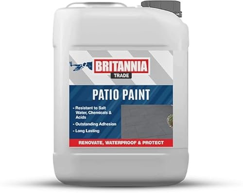 AQUASHIELD Britannia Paints Patio Paint - Revives and Transforms Patios and Outdoor Spaces - Exterior Floor Paint for Concrete, Stone, Slabs, Paving and Patios (Anthracite, 2.5 Liters)