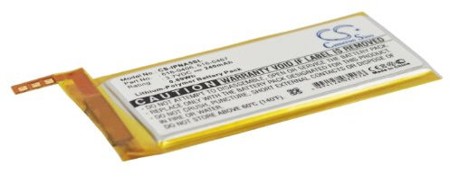 Cameron Sino AQQXING - Batería recargable para iPod Nano 5th (240 mAh) 616-0406, 616-0467, P11G73-01-S01