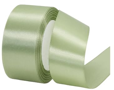 40mm Salbeigrünes Satinband 22M, Stoff-Haarband für Handwerk, Blumensträuße, Geschenkverpackung, Hochzeit, Schleifenherstellung und Valentinstag-Weihnachtsdekoration (Salbeigrün, 4cm)