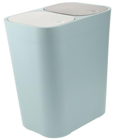 BEBEMOKO Poubelle à Double Compartiment Pour Cuisine Bureau Et Salle De Séjour Avec Bac à Poussière Intégré