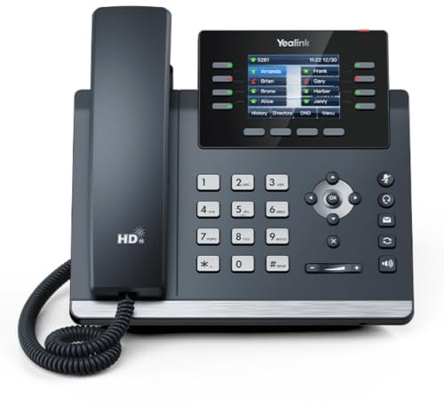 Yealink SIP-T44W IP Desk Phone, upto 12 SIP accounts, Dual Band Wi-Fi, Bluetooth, Colour Display