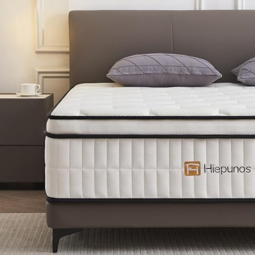 Hiepunos Matratze 200x200 cm 26cm Höhe Taschenfederkernmatratze Härtegrad H3,7 Zonen Federkernmatratze Orthopädische mit Comfort Memory-Schaum Schicht, Rückenentlastende, Öko-Tex Zertifiziert